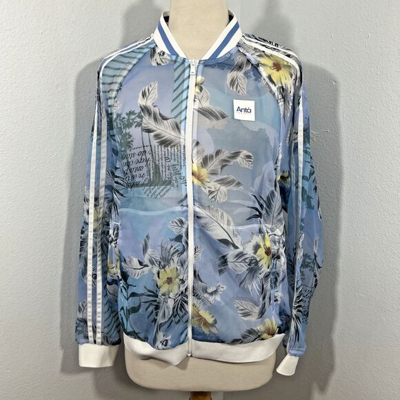 Anta Track Jacket Womens XL Blue Tropical Activewear Casual - Picture 1 of 8